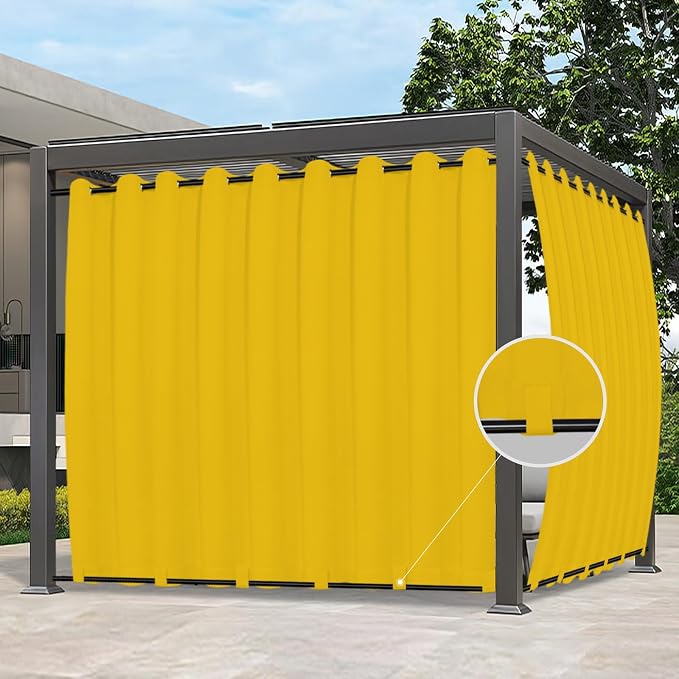 Easy-Going Outdoor Curtains for Patio 1 Panel, 150x108 inch, Weatherproof by Easy-Going