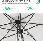 JEAREY 10 ft Outdoor Patio Umbrella w/Tilt and Crank - Image 5