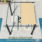 Aoxun 10'x10' Outdoor Retractable Pergola, Heavy Duty Metal Frame Pergola - Image 6
