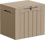 Greesum 33 Gallon Resin Deck Box Weatherproof Storage Box, Light Coffee | by BuynowfromGreesum