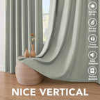 H.VERSAILTEX Linen Blackout Curtains 108 Inches Long 100% Absolutely Blackout - Image 7