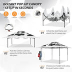 EAGLE PEAK 13x13 Pop Up Canopy Tent, Auto Extended Eaves, Cow Print | Easy Setup - Image 8