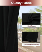 Grommet Outdoor Curtains for Patio Waterproof 8 Pcs 54x84 In Black | - Image 4