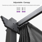 PURPLE LEAF Outdoor Retractable Pergola 10' X 12' Canopy Aluminum, Custom Shade - Image 4