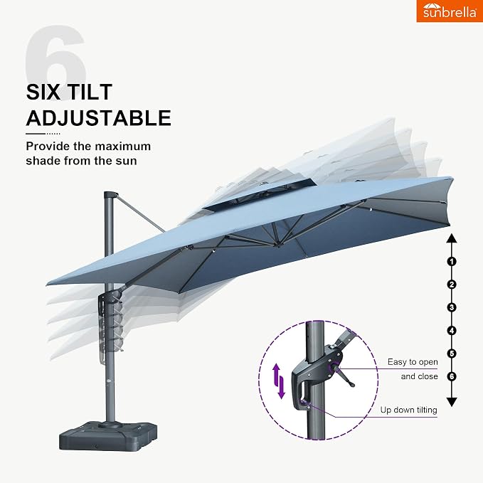 PURPLE LEAF Sunbrella Patio Offset Umbrella - Image 9