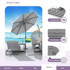 Midtown Umbrellas 10-Year-No-Fade - 8 Ft - UV Proof Black/White Stripes Fabric - Image 5