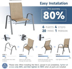 Amopatio Patio Chairs Set of 6, Outdoor Stackable Dining Chairs - Image 8