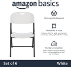 Amazon Basics Sturdy Foldable Portable Plastic Chair, 350-Pound Capacity - Image 4