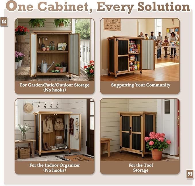 Small Outdoor Storage Cabinet for Patio, Weatherproof Lockable Deck Storage | - Image 8