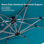PURPLE LEAF Cantilever Patio Umbrella 10' X 12' Large, Turquoise Blue | 35MPH - Image 3