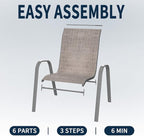 Amopatio Patio Chairs Set of 8, Outdoor Stackable Dining Chairs - Image 7