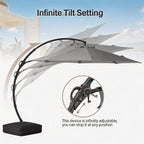 Outdoor Patio Umbrella with Base included, 12 FT Deluxe Curvy Cantilever - Image 6