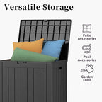 31 Gal Deck Box Waterproof Indoor Outdoor Storage Box | Resin storage bin - Image 3