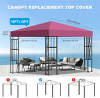 10x10 Gazebo Canopy Replacement Top, 300D High-Density Waterproof Single Layer - Image 3