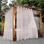 BONZER Sheer Outdoor Curtains for Patio Waterproof 2 Panels | Wide Grommet by Bonzer