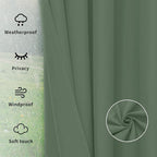 Easy-Going Outdoor Curtains for Patio 1 Panel, 54x96 inch, Sage Green | - Image 6