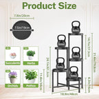iDavosic.ly Plant Stand Indoor Outdoor, 5 Tier Metal Corner Shelf, Folding - Image 3
