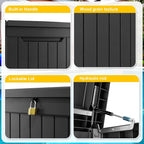 ROJIK Outdoor Storage Housing Deck Box, Waterproof Patio Furniture, Garden Tools - Image 4