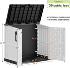 Plastic Outdoor Storage Shed, 36 Cu Ft Waterproof Outdoor Storage Cabinet - Image 6