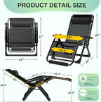 Suteck Oversized Zero Gravity Chair, Upgraded Lock, Big Cup Holder and Footrest - Image 2