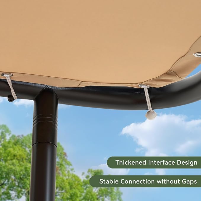 Aoxun 10x12 Lean-to Gazebo, Sloped Pergola Porch Canopy Awning - Image 9