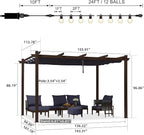 PURPLE LEAF Pergola 10' x 13' Outdoor Retractable Sun Shade, All-aluminum - Image 6