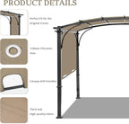 200x103 in Pergola Canopy Replacement Shade Cover Only, Khaki | Fits 10x10 ft - Image 4