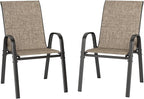 PHI VILLA Outdoor Stackable Dining Chair Set of 2, Textilene Mesh & Metal | by PHIVILLA