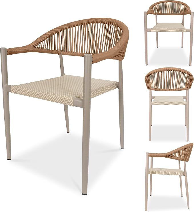 TWT Patio Dining Chairs Outdoor Stackable - Image 7
