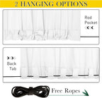 NICETOWN Outdoor Curtains Waterproof Fixed Bottom W52xL95 Prue White | Thermal - Image 2