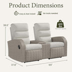 Oversized Wicker Outdoor Recliner Lovseat - Image 2