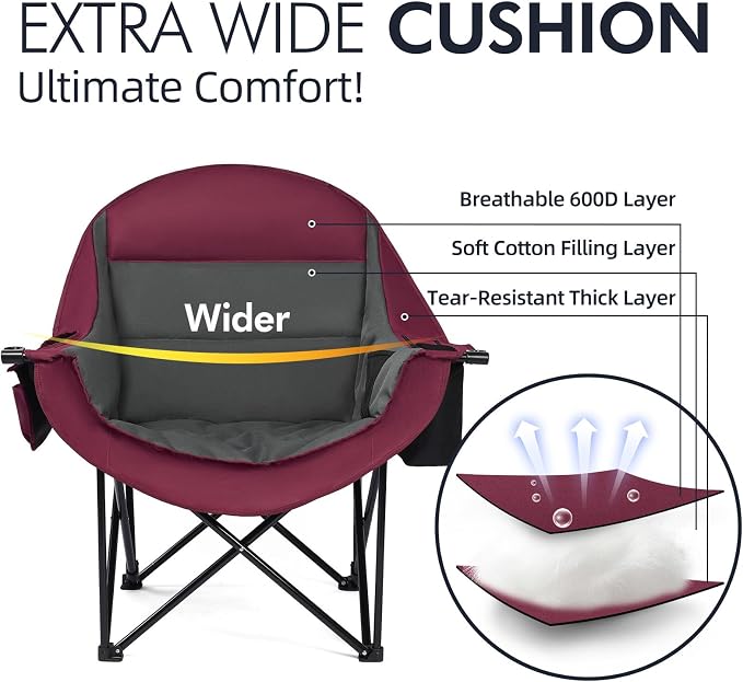 Oversized Camping Chair for Adults 2 Pack - Image 3
