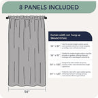 Outdoor Curtains for Patio Waterproof, 8 Panels, Rod Pocket | Weatherproof & - Image 6