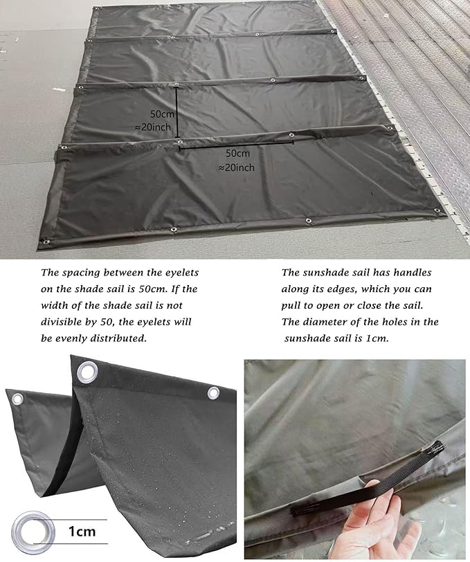 Retractable Wave Sun Shade Sail 10' x 20' Waterproof Pergola Shade Cloth Cover - Image 4
