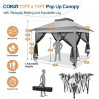COBIZI 11x11 Pop Up Gazebo Canopy Tent Easy Up Outdoor Gazebo Waterproof - Image 3