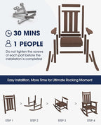 Oversized Outdoor Rocking Chair Set of 2, HDPE Patio Rockers - Image 8