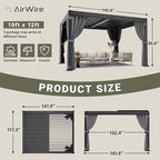 Airwire 10x12 FT Louvered Pergola - Image 2