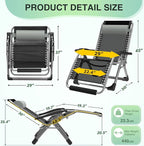 Suteck Oversized Zero Gravity Chair, Upgraded Lock and Footrest, Reclining - Image 3