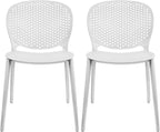 2xhome Set of 2 Patio Dining Chairs | Modern Stackable Outdoor Pool Side Chair by 2xhome