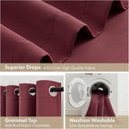 MIULEE Burgundy Red 100% Blackout Curtains - Image 7