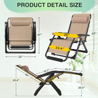 Suteck Oversized Zero Gravity Chair, 500LBS 29In XL Outdoor Recliner Chairs | - Image 2