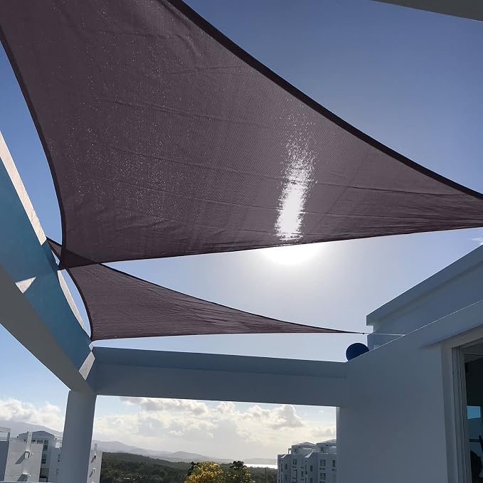 SUNNY GUARD Custom Size 5'x7'x8.6' Dark Grey Sun Shade Sail Right Triangle UV by SUNNYGUARD