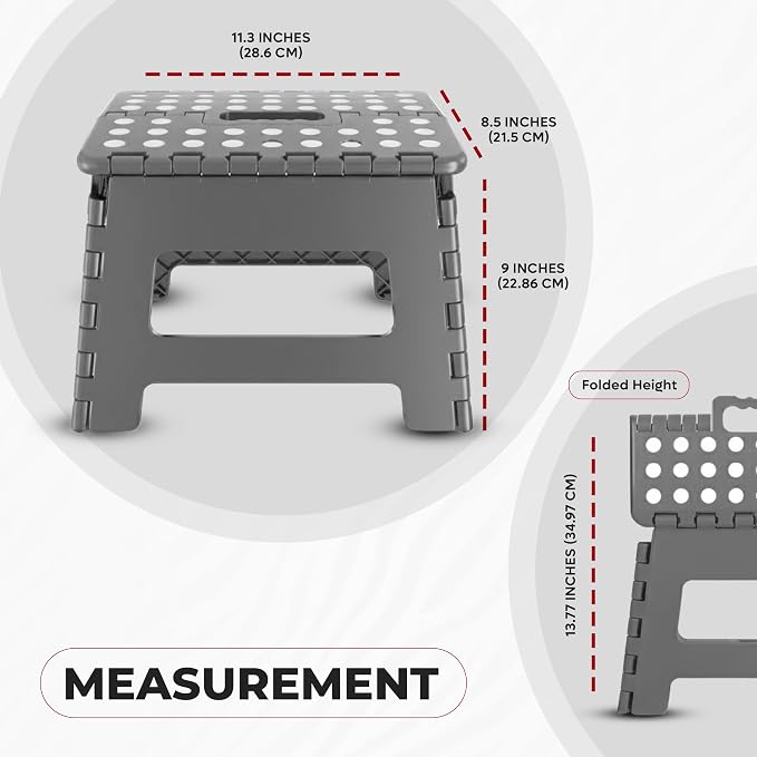 Utopia Home Folding Step Stool 9 Inch, built-in handle, and 300 lbs support - Image 5