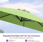 PURPLE LEAF Patio Outdoor Umbrella 9' x 9' Square All-Weather Apple Green | - Image 4