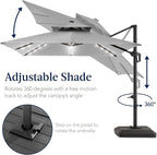Best Choice Products 12x12ft LED Cantilever Patio Umbrella w/Base Included & - Image 5