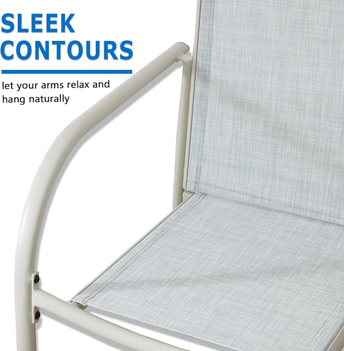 Outdoor Dining Chairs Set of 2, Stackable Patio Chairs - Image 4