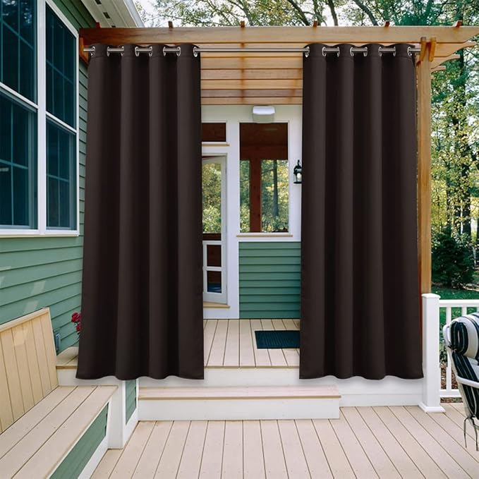 NICETOWN 2 Panels Patio Outdoor Curtains Waterproof, Thermal Insulated - Image 7