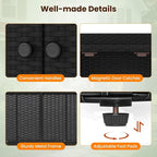 Tangkula Rattan Outdoor Storage Cabinet, Patiojoy Outdoor Cabinet - Image 7