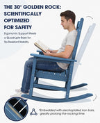 Oversized Outdoor Rocking Chair Set of 4, HDPE Patio Rockers - Image 4