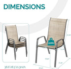 MAMIZO Patio Dining Chairs, Stackable Textilene Chair Set of 4, - Image 2
